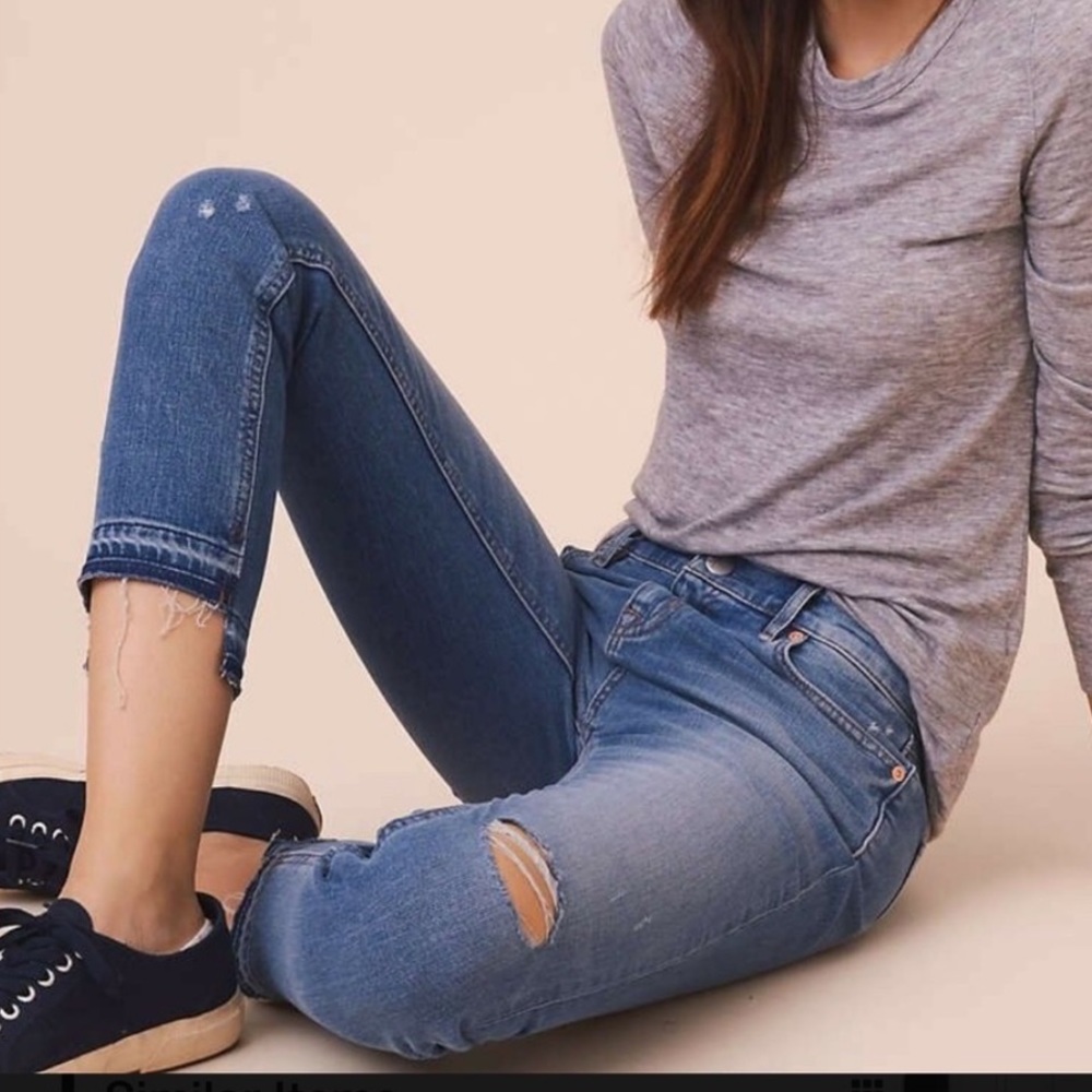 Lou & Grey Destructed Hem Jeans, size 26